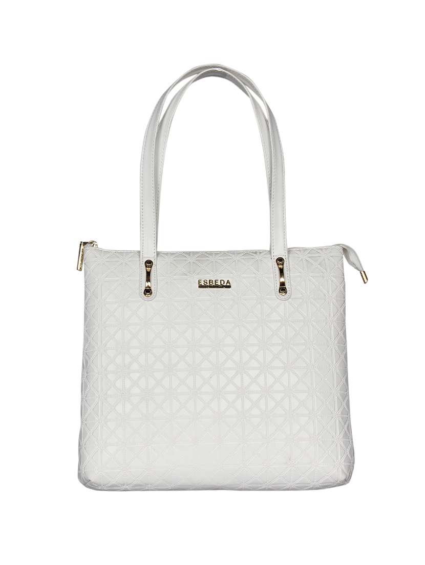 white leatherette regular handbag - 16738936 -  Zoom Image - 0