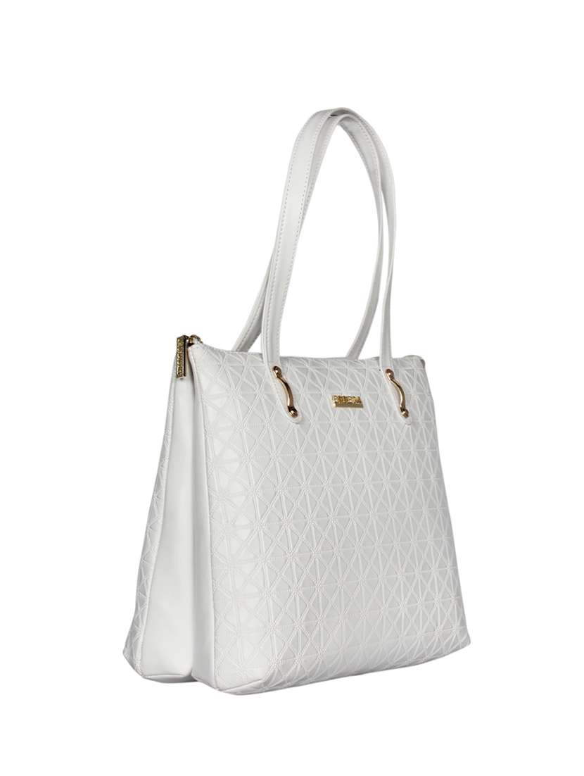 white leatherette regular handbag - 16738936 - Standard Image - 3