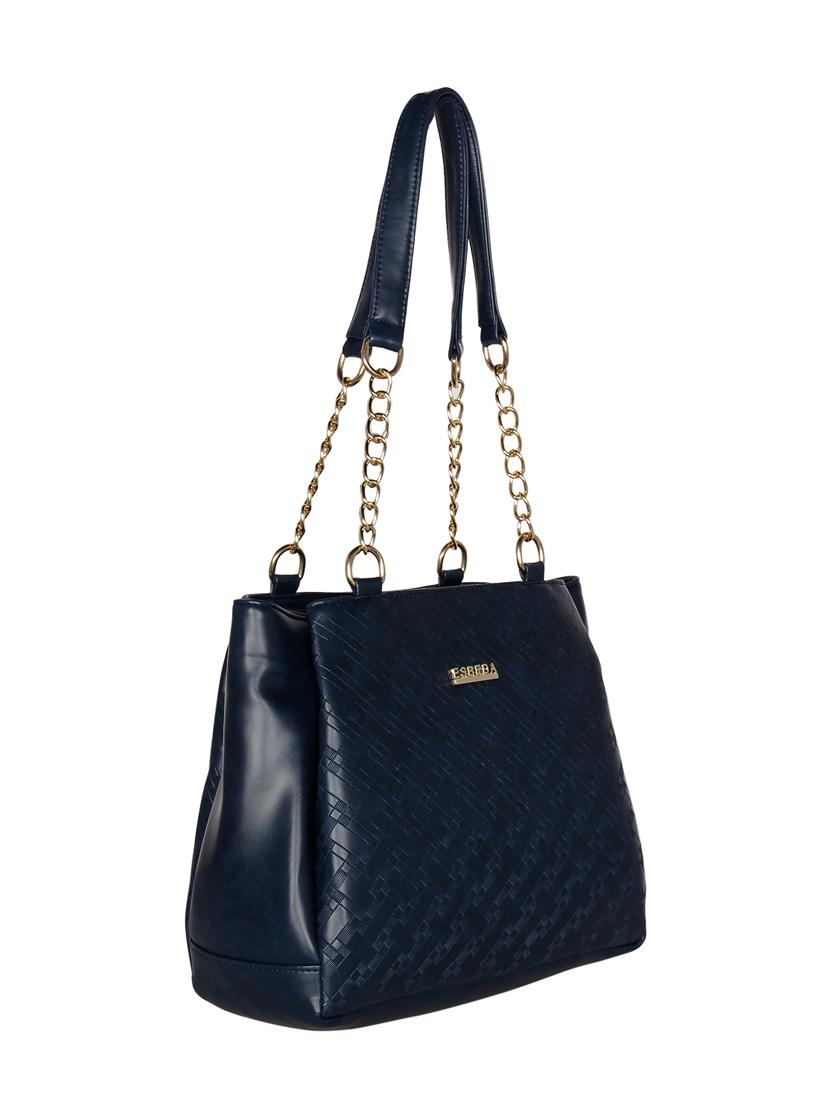 blue leatherette regular handbag - 16738950 - Standard Image - 3