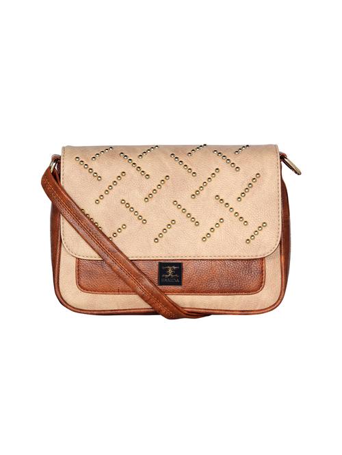 tan leatherette (pu) sling bag - 16738976 - Standard Image - 0