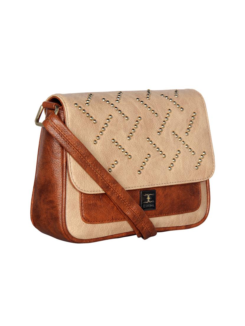tan leatherette (pu) sling bag - 16738976 - Standard Image - 3