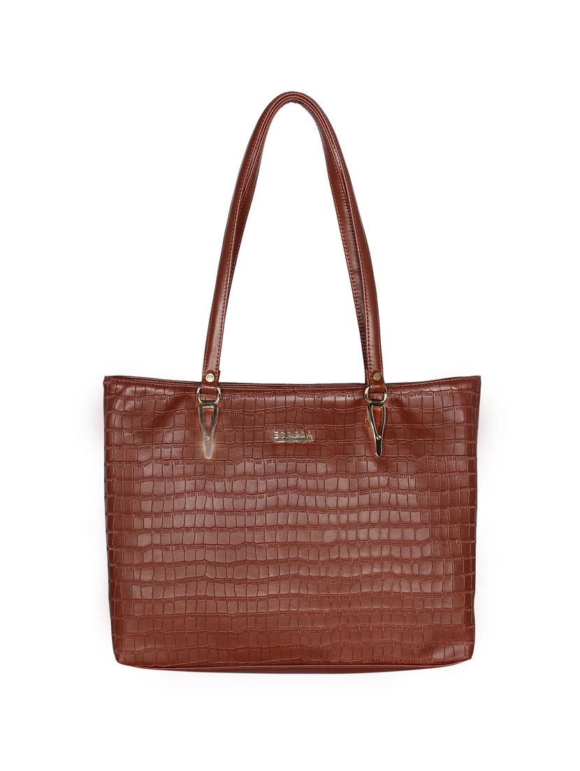 tan leatherette (pu) handbag - 16739347 - Zoom Image - 0