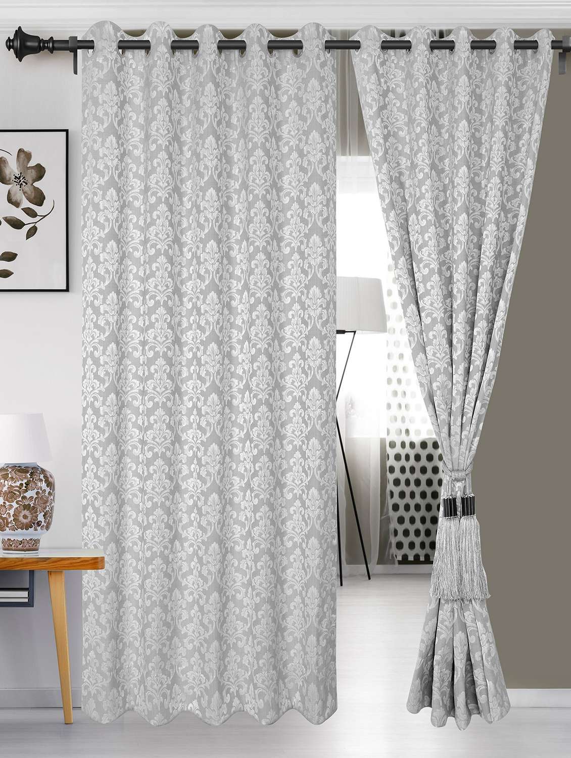 Buy 1 Piece Jacquard Fabric Long Door Curtains For Unisex From