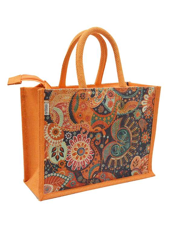 orange jute regular tote - 16740126 - Zoom Image - 0