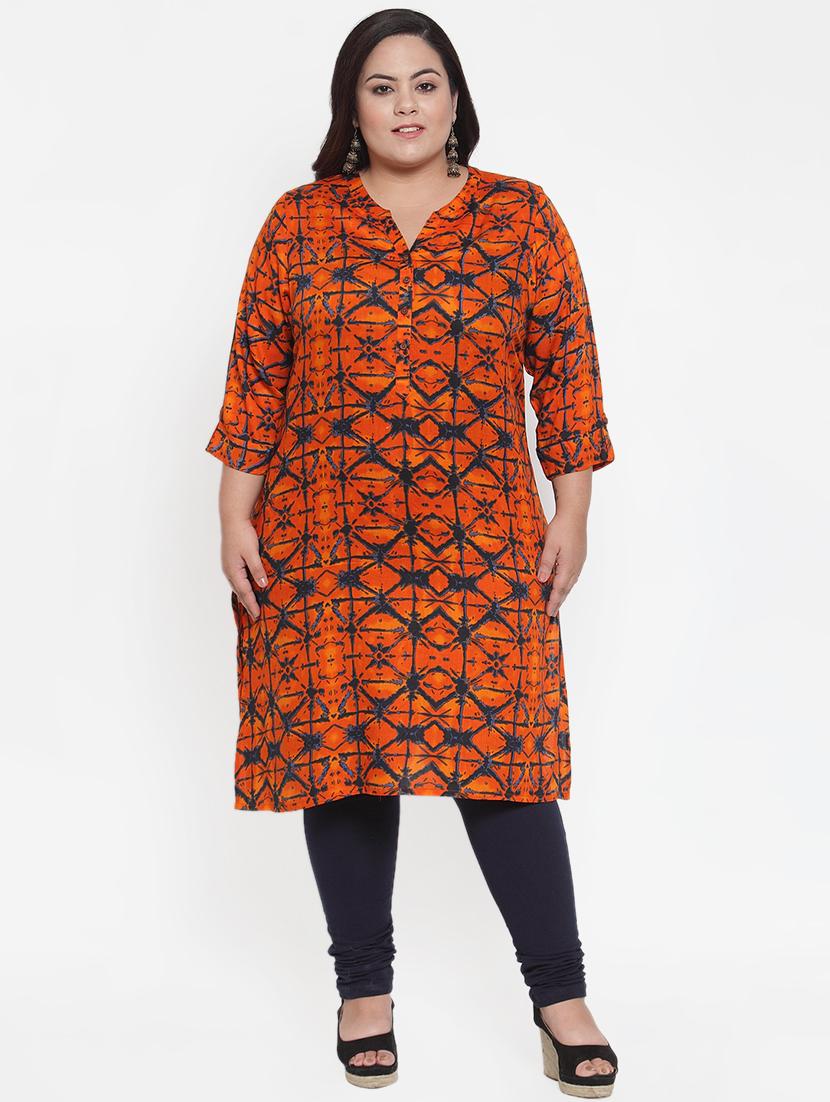 geometrical straight kurta - 16740901 - Zoom Image - 0