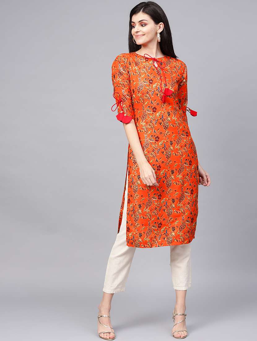 floral straight kurta