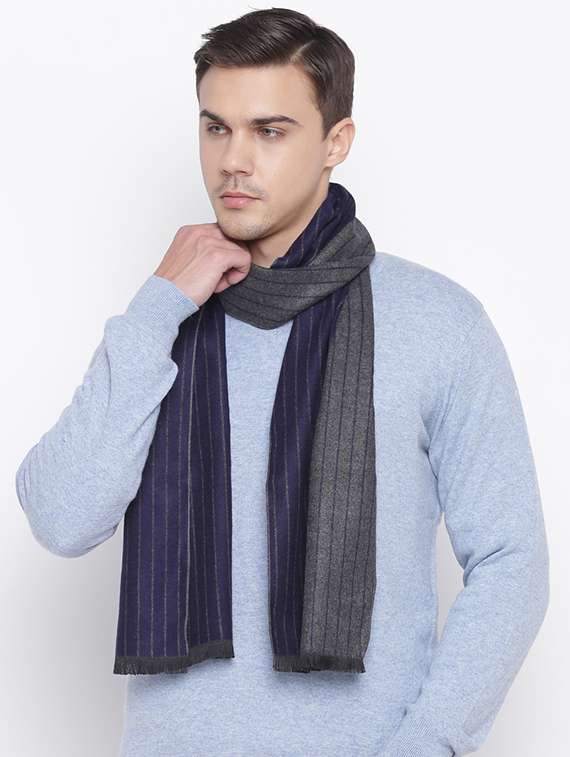 navy blue striped muffler - 16744011 -  Zoom Image - 0