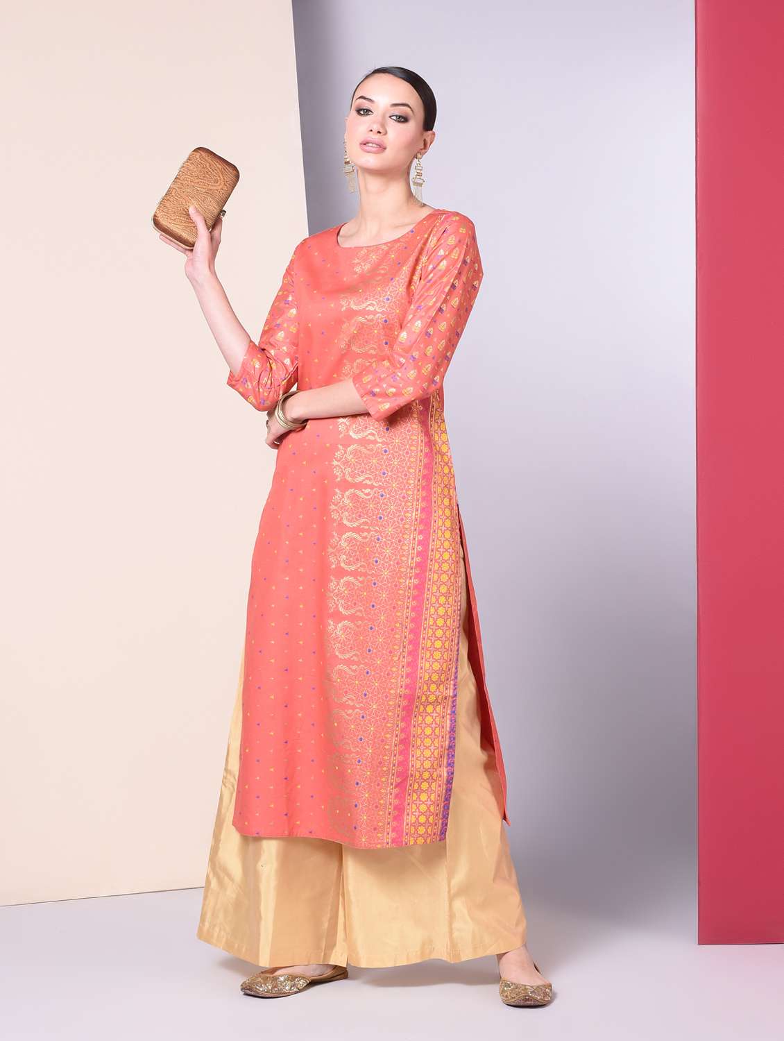 printed kurta palazzo set