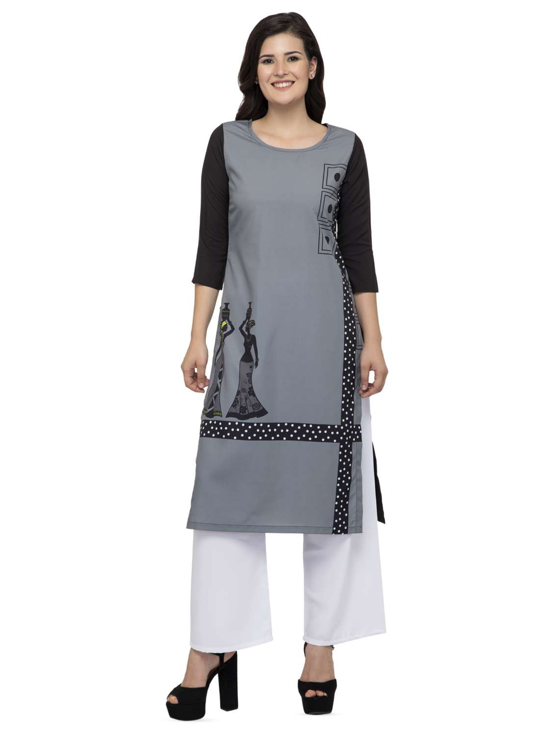 printed straight kurta