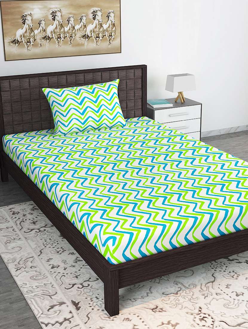 cotton single bedsheet with 1 pillow cover 