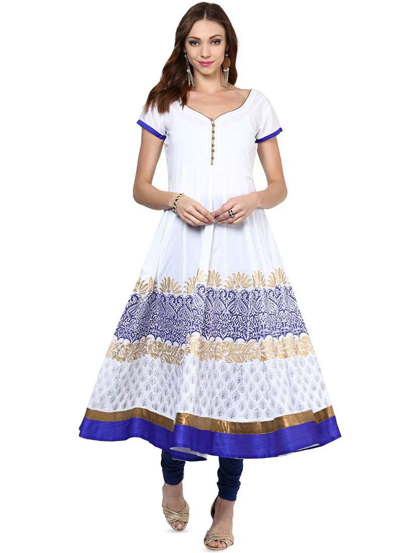 block print anarkali kurta