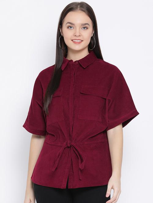tie front pocket detail top - 16750768 - Standard Image - 0