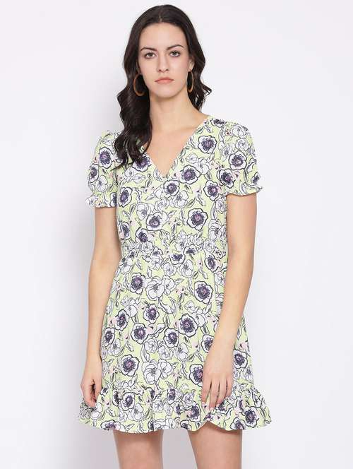smocked waist puff sleeved a-line dress - 16750787 - Standard Image - 0