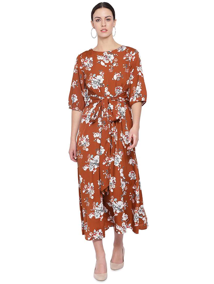 tie front floral maxi dress - 16750820 - Zoom Image - 0