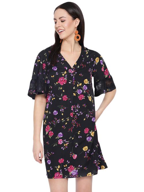 v-neck floral a-line dress - 16750847 - Standard Image - 0