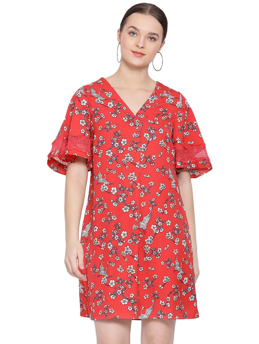 v-neck floral a-line dress - 16750848 -  Zoom Image - 0