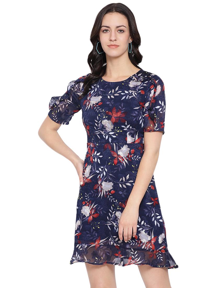 frill detail floral a-line dress - 16750854 -  Zoom Image - 0
