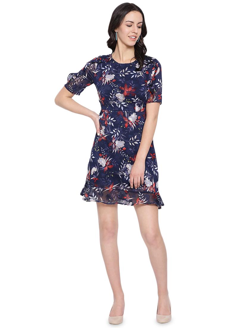 frill detail floral a-line dress - 16750854 - Standard Image - 3