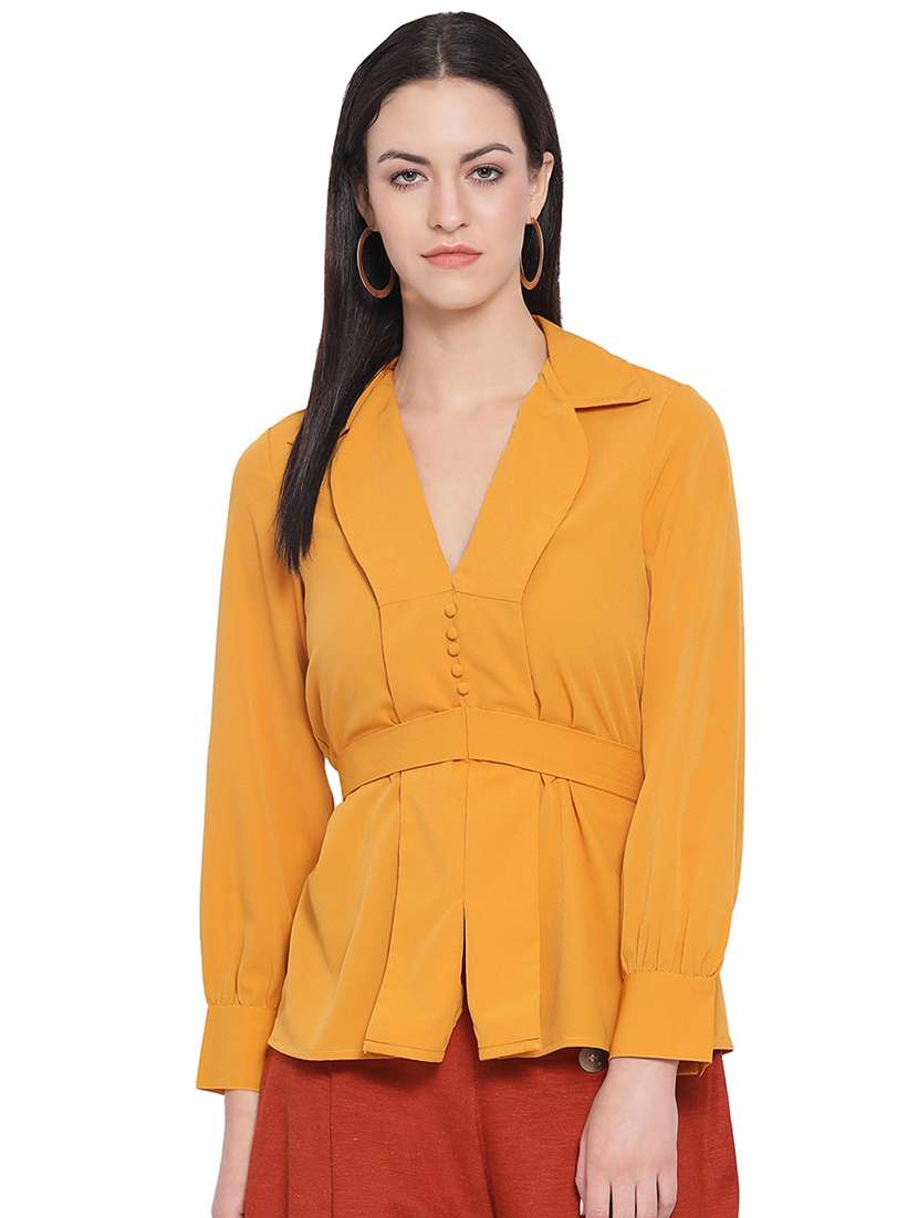 women's peplum lapel neck top - 16750921 -  Zoom Image - 0