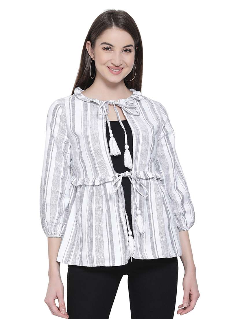stripes print regular shrug - 16751085 - Zoom Image - 0