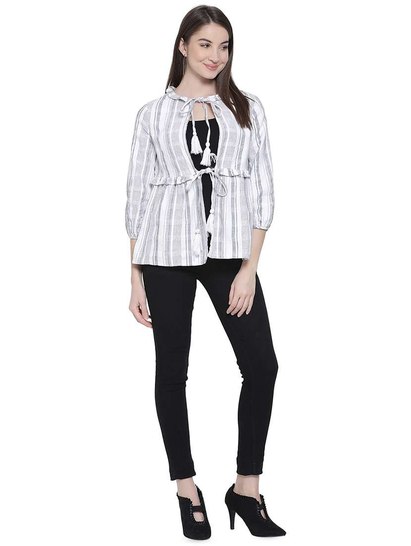 stripes print regular shrug - 16751085 - Standard Image - 3