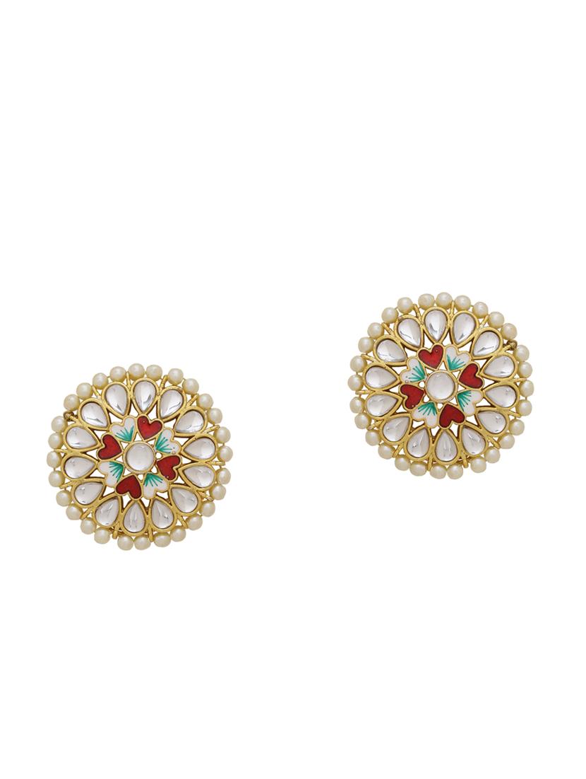 gold brass studs earring - 16751300 - Zoom Image - 0