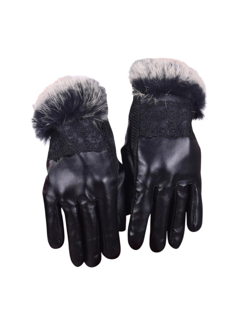 black leatherette gloves - 16751405 - Zoom Image - 0