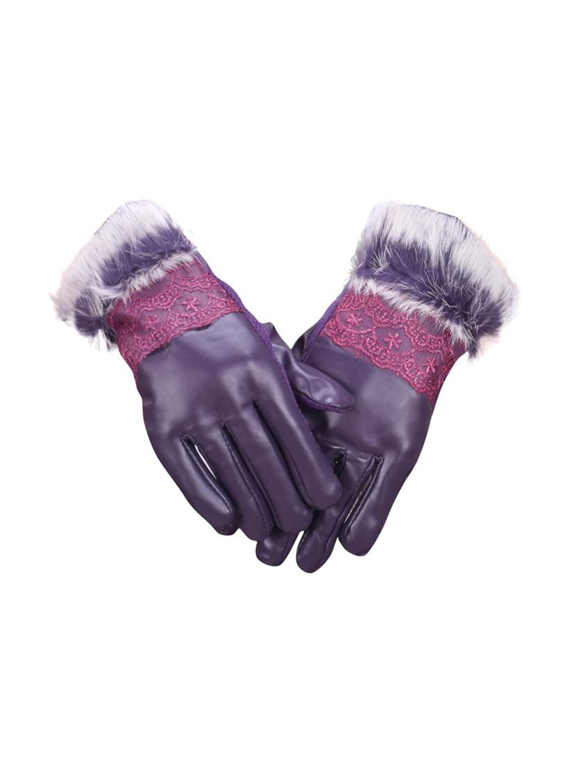 purple leatherette gloves - 16751406 -  Zoom Image - 0