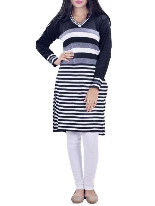 striped woolen kurta - 16751616 -  Standard Image - 0