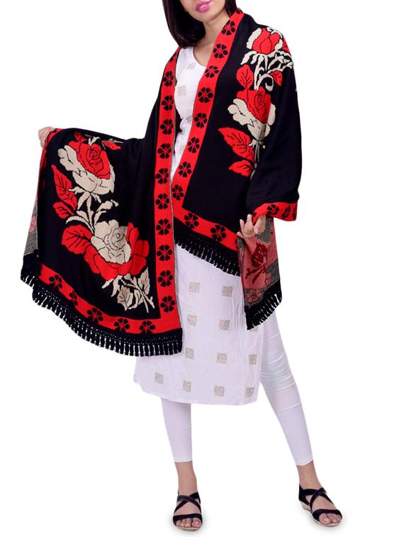 self design wool shawl - 16753358 - Zoom Image - 0