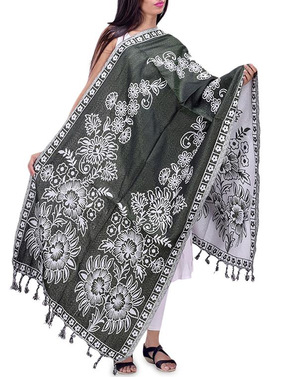 self design wool shawl - 16753364 - Zoom Image - 0