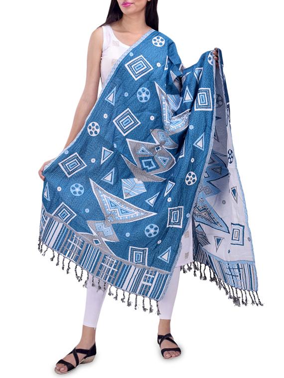 self design wool shawl - 16753371 -  Zoom Image - 0
