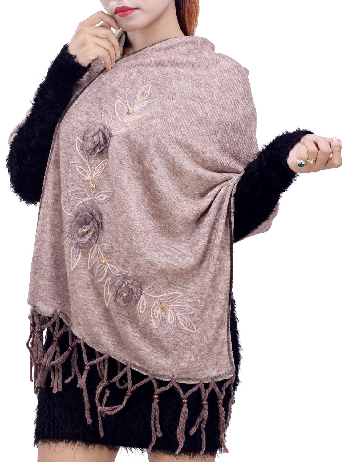 embroidered woolen shawl - 16753421 -  Zoom Image - 0