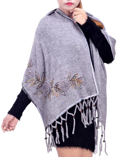 embroidered woolen shawl - 16753423 - Standard Image - 0