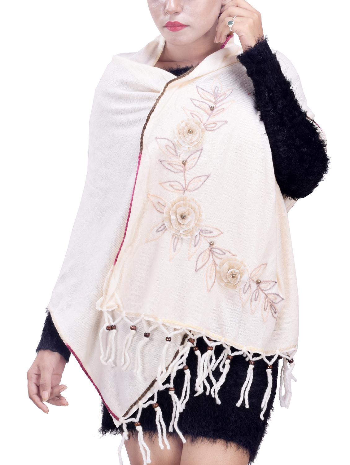 embroidered woolen shawl - 16753426 -  Zoom Image - 0