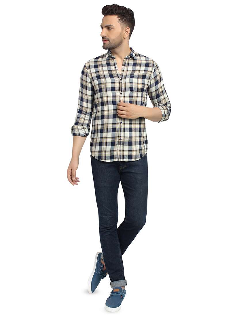 mens checks casual shirt - 16753430 - Standard Image - 3