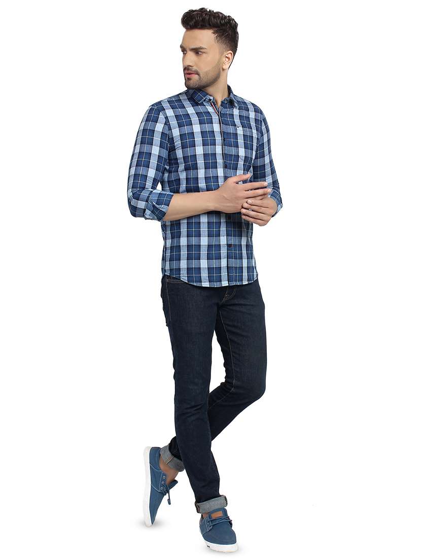 mens checks casual shirt - 16753437 - Standard Image - 3