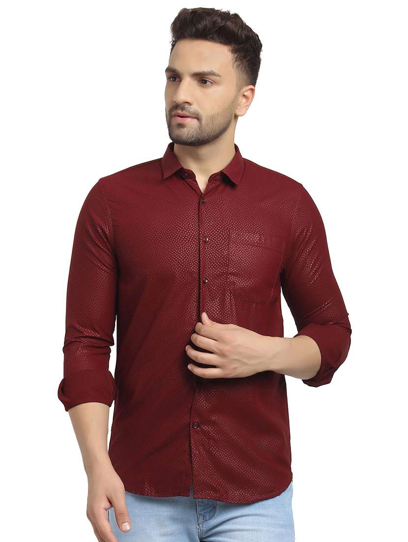 mens micro print casual shirt