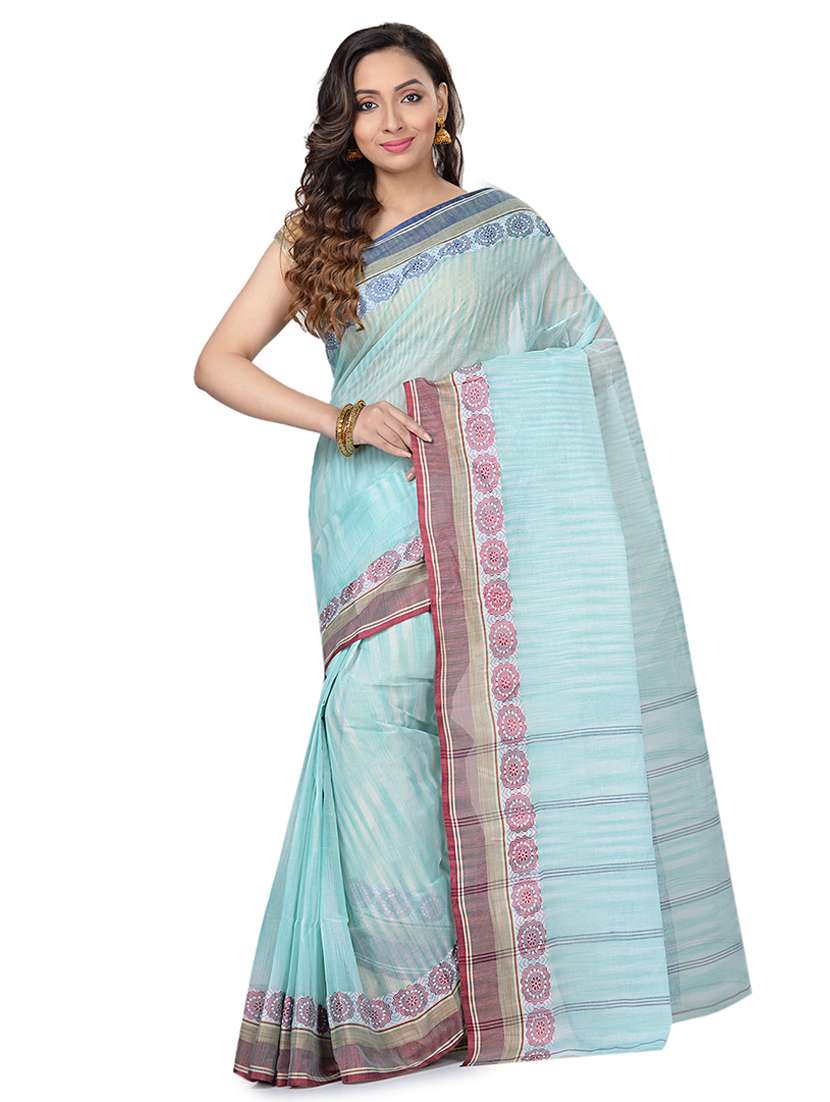 bordered tant saree