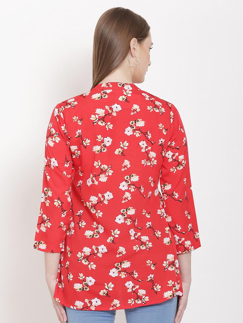 mandarin neck floral tunic - 16754524 - Standard Image - 3
