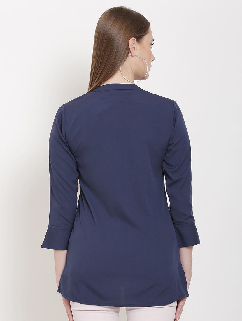 mandarin neck printed tunic - 16754533 - Standard Image - 3