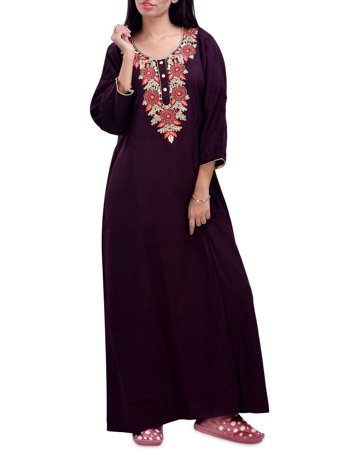 embroidered woolen nighty - 16754616 - Zoom Image - 0