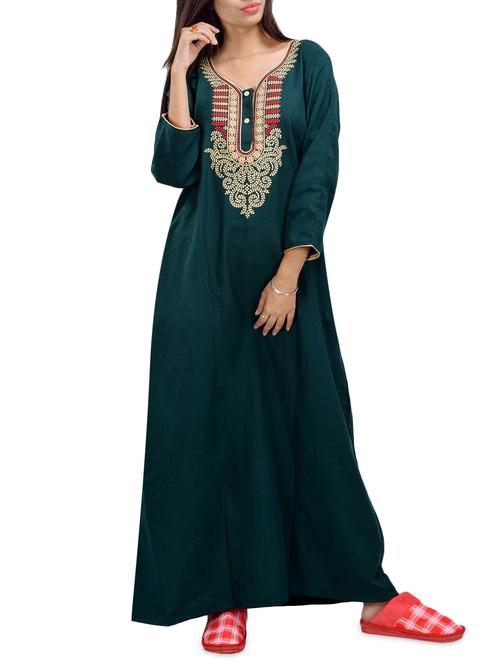 embroidered woolen nighty - 16754622 -  Standard Image - 0