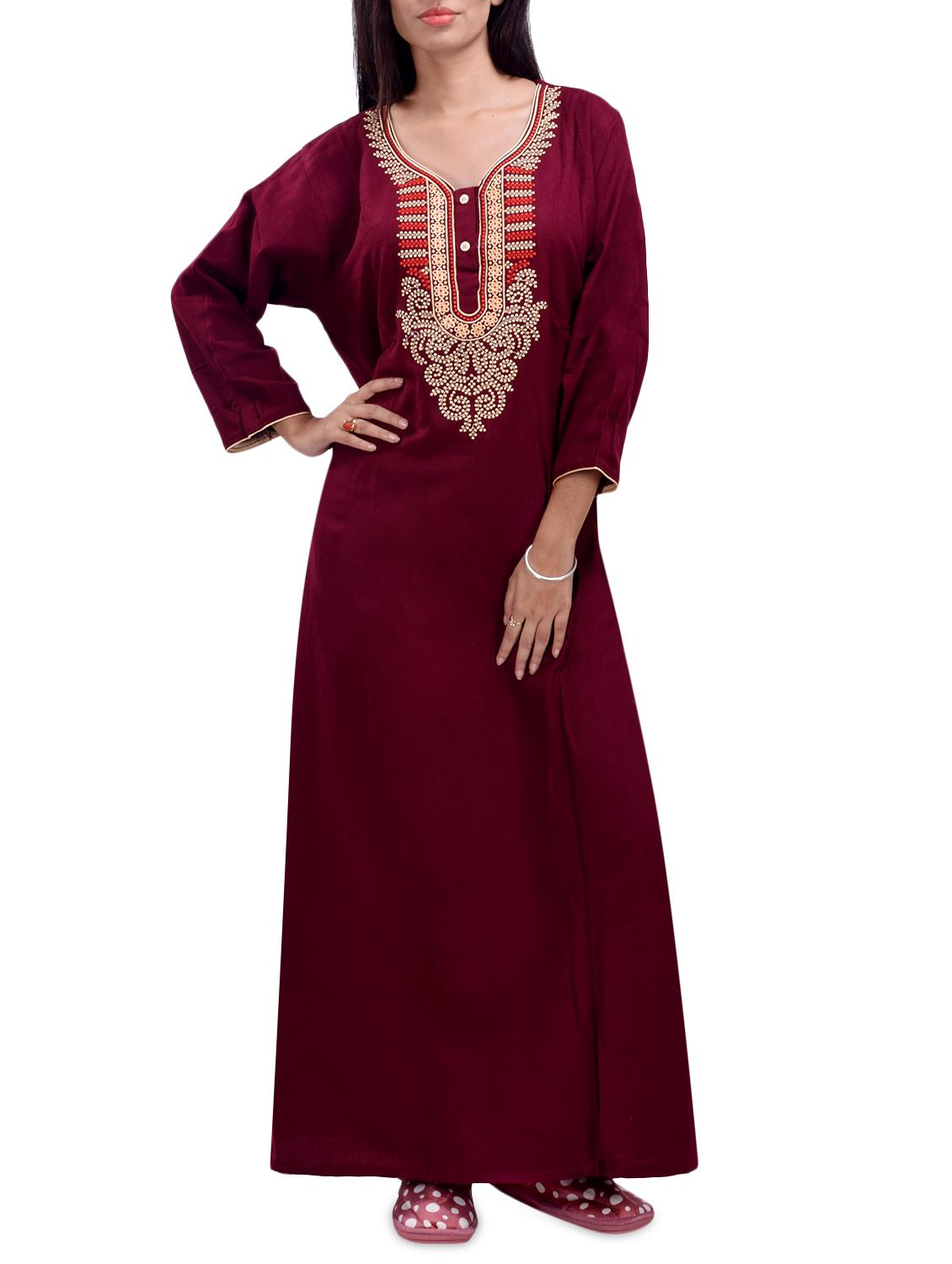 embroidered woolen nighty - 16754624 -  Zoom Image - 0