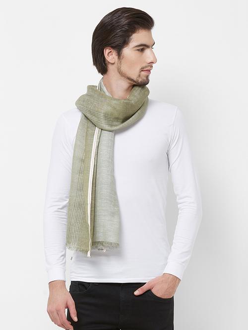 green ombre linen muffler - 16756591 - Standard Image - 0