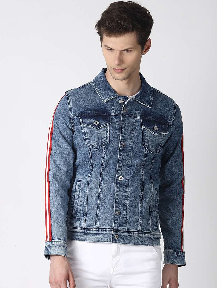 Blue Saint Denim Jacket Flipkart Slim Fit Button-Down Denim Jacket
