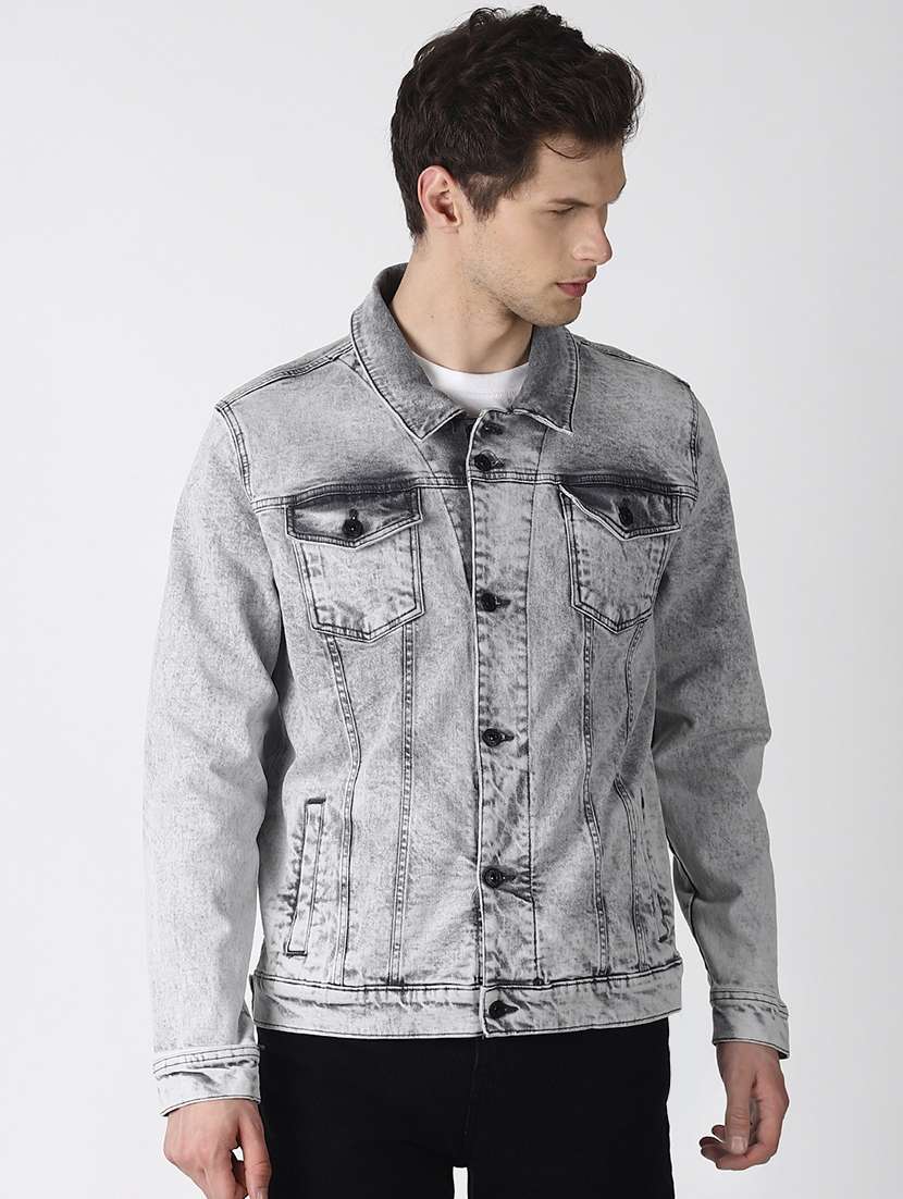 grey colour denim jacket