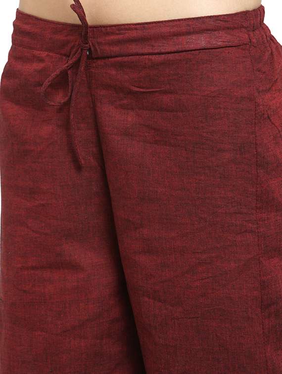 women solids calf length tailored pants - 16757181 - Standard Image - 3