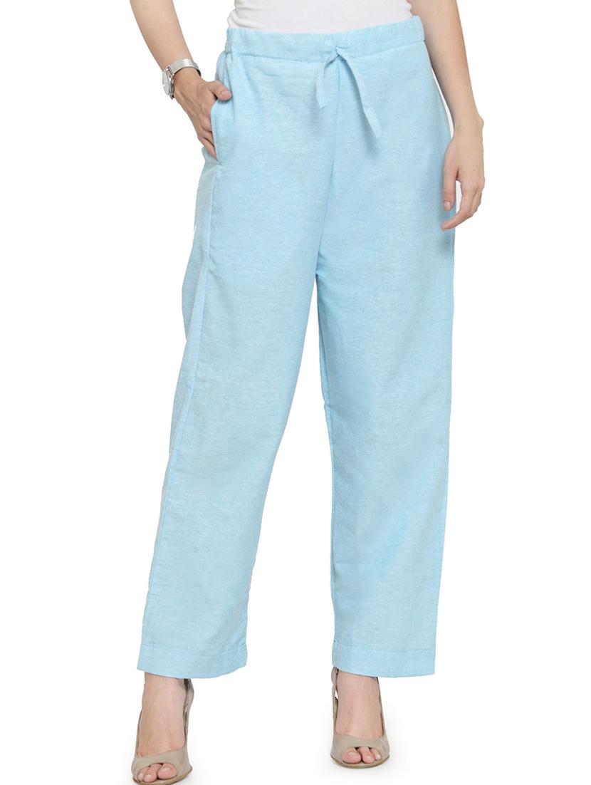 drawstring waist solid trouser - 16757194 -  Zoom Image - 0