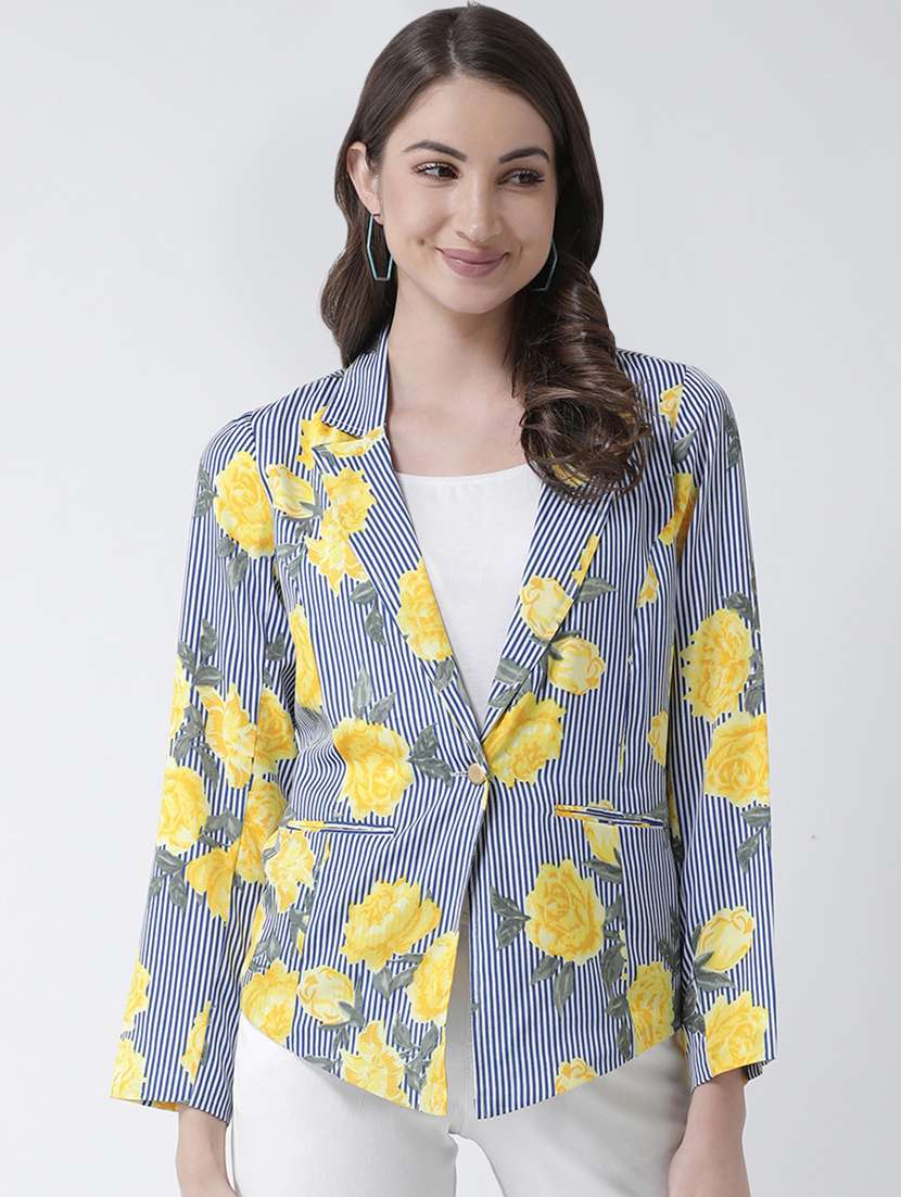 lapel neck striped blazer